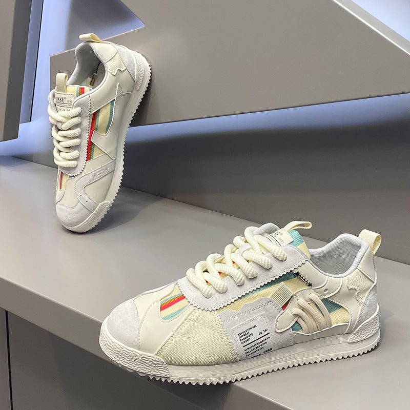 Zapatillas casuales unisex — Diseño transpirable con costuras visibles y suela blanda