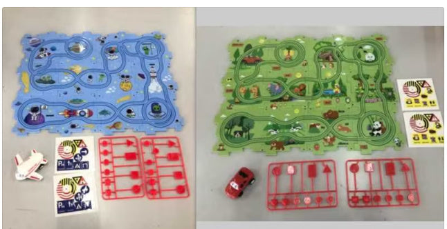 🚂🧩 Pista Eléctrica de Puzzle para Niños – DIY Creativo + Coche Automático – Tendencia 2026 ⚡👧👦