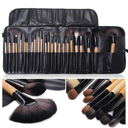 Set de 24 Brochas de Maquillaje Profesional con Bolsa de Almacenamiento