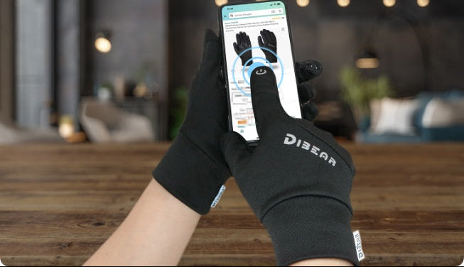 guantes deportivos térmicos negros antideslizantes de tejido elástico para ciclismo running y entrenamiento