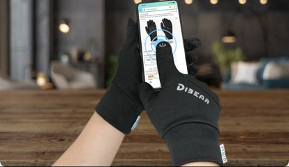 guantes deportivos térmicos negros antideslizantes de tejido elástico para ciclismo running y entrenamiento