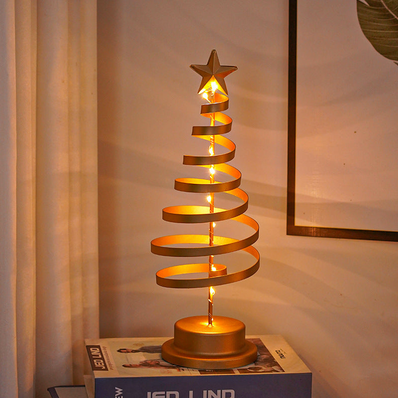 lámpara decorativa LED en forma de árbol espiral de hierro forjado con luz blanco cálido para interiores