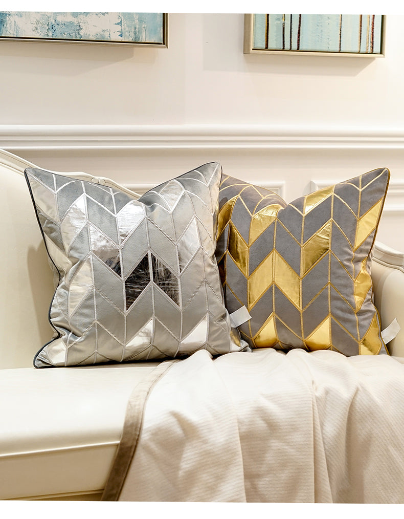 cojín decorativo moderno de terciopelo con bordado premium y relleno de algodón PP para sofá o cama