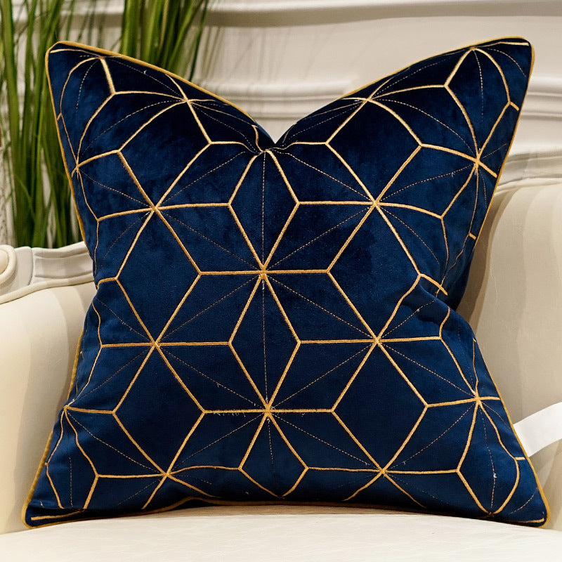 cojín decorativo moderno de terciopelo con bordado premium y relleno de algodón PP para sofá o cama