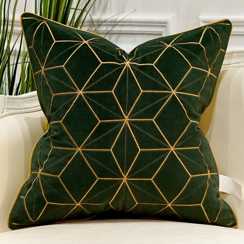 cojín decorativo moderno de terciopelo con bordado premium y relleno de algodón PP para sofá o cama