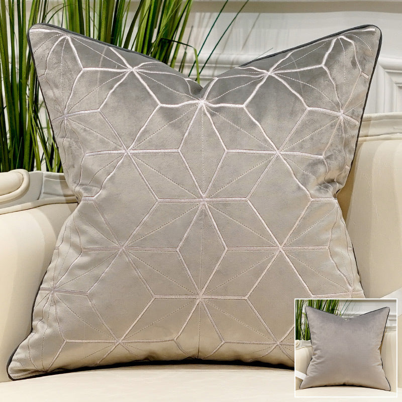 cojín decorativo moderno de terciopelo con bordado premium y relleno de algodón PP para sofá o cama