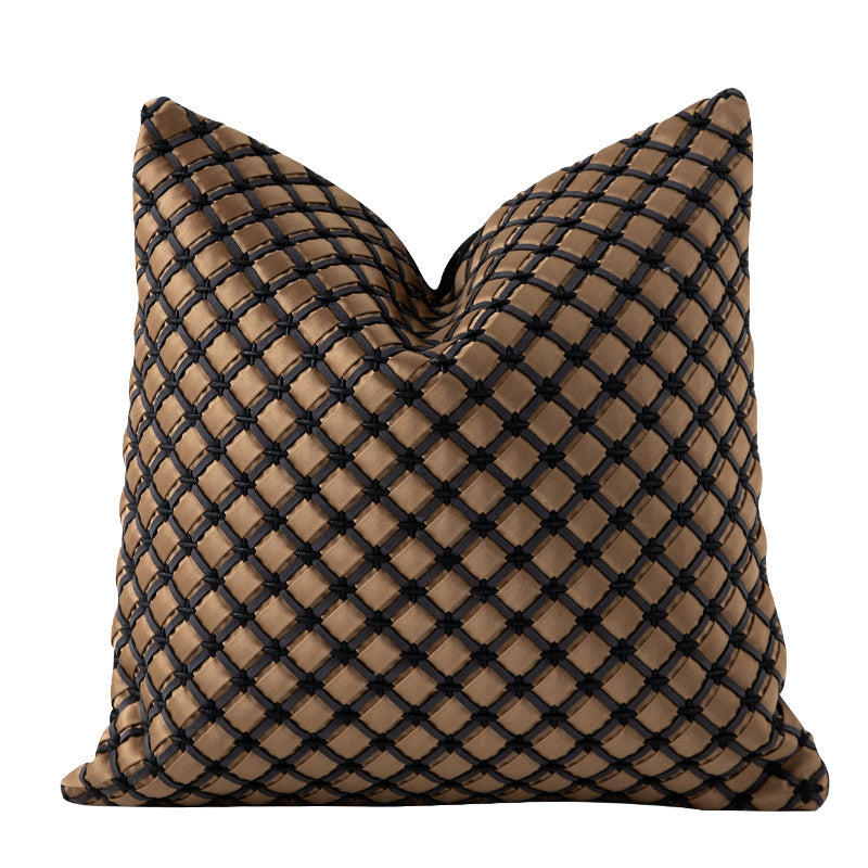 cojín decorativo tejido estilo vintage de 45×45 cm con relleno de algodón PP y textura artesanal para sofá o cama
