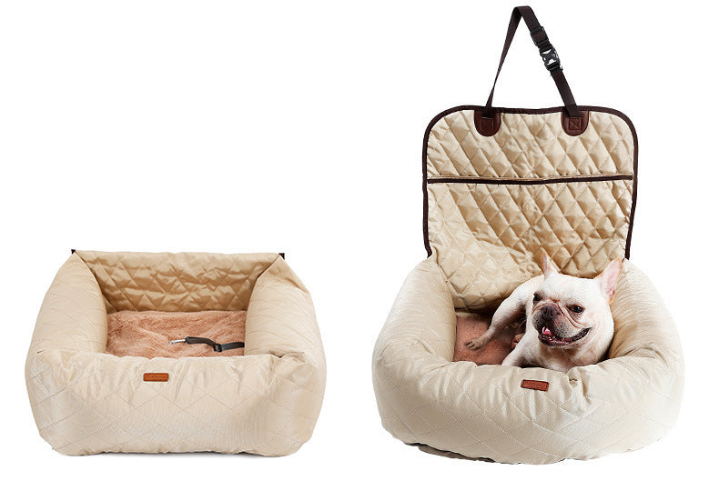 Cama transportadora 2 en 1 para mascotas – Asiento de coche plegable e impermeable