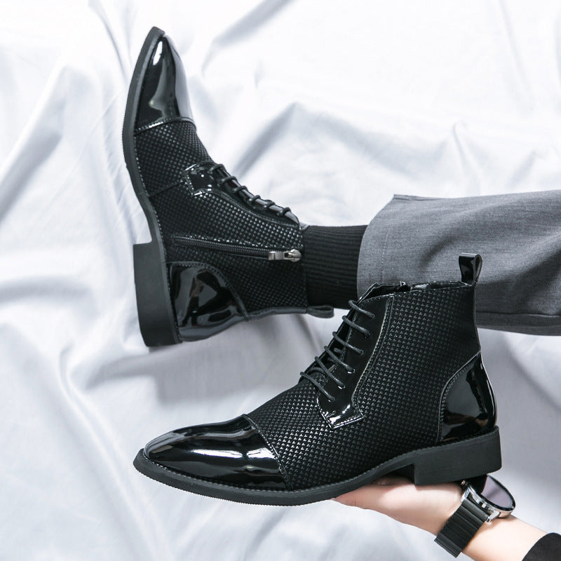 Botas de cuero para hombre – Diseño elegante con cremallera lateral