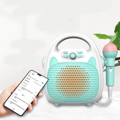 Máquina de Karaoke Infantil Bluetooth – Altavoz Portátil con Micrófono y Luces LED