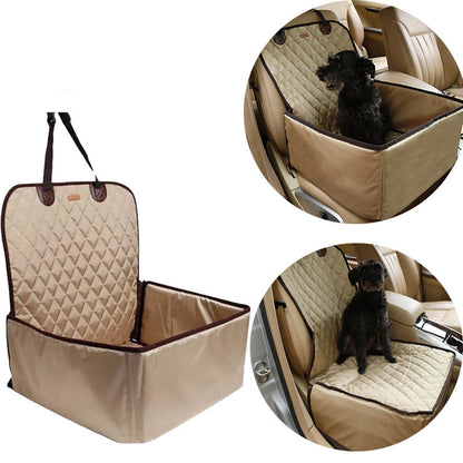 Cama transportadora 2 en 1 para mascotas – Asiento de coche plegable e impermeable