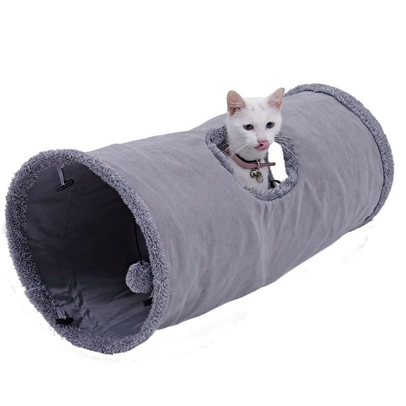 Túnel plegable para gatos – Juguete interactivo suave y resistente
