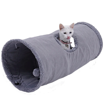 Túnel plegable para gatos – Juguete interactivo suave y resistente