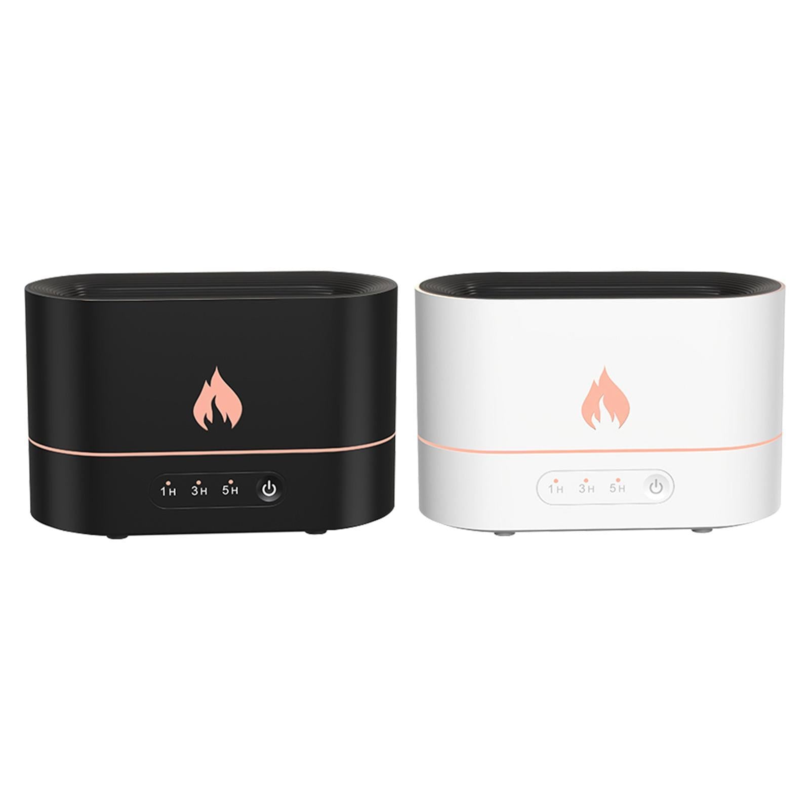 vDifusor aromático con efecto llama y humidificación ultrasónica con luz ambiental LED.