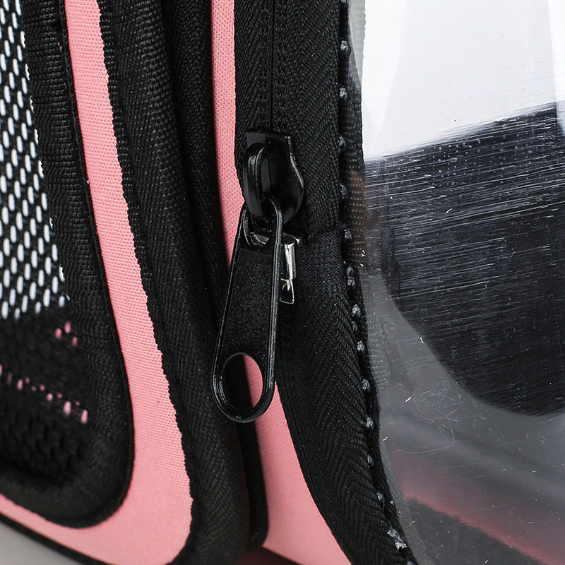 Mochila transparente para gatos – Diseño moderno en EVA + cuero PU con ventilación óptima