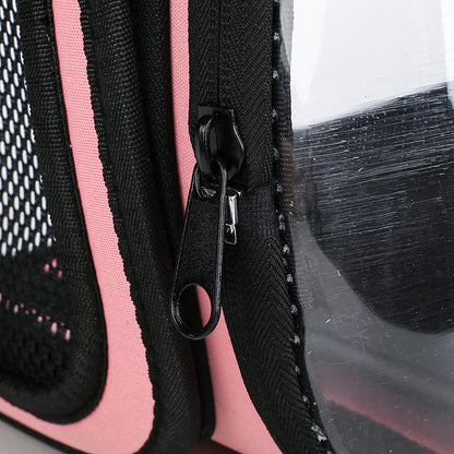 Mochila transparente para gatos – Diseño moderno en EVA + cuero PU con ventilación óptima