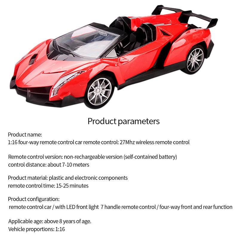 Coche de Carreras a Control Remoto 1:16 con Luces LED