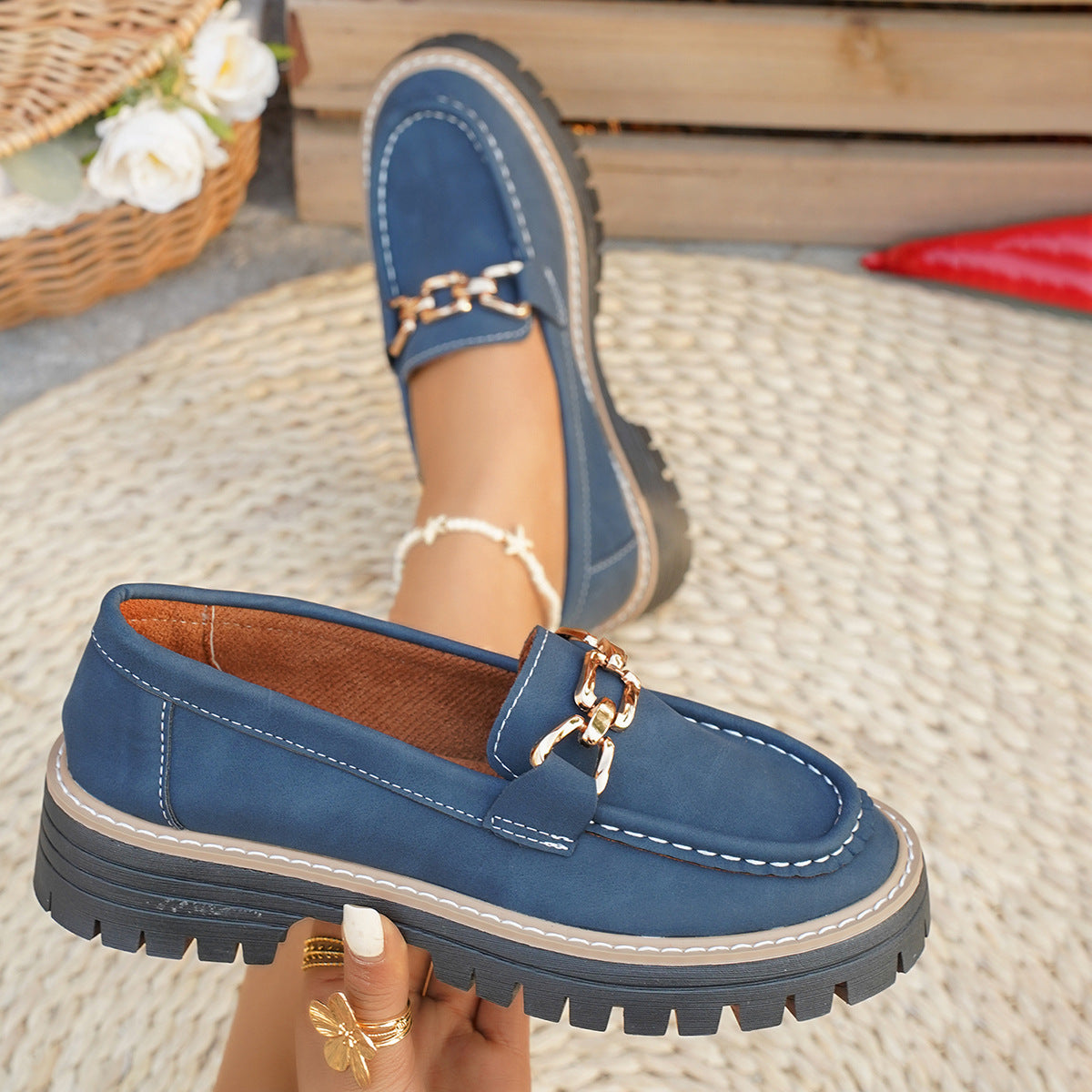 Mocasines de Plataforma Baja para Mujer en Tallas Grandes
