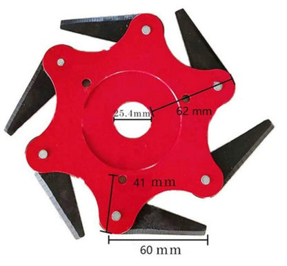 Cabezal de corte con hojas de acero manganeso – 6 cuchillas resistentes para desmalezadora