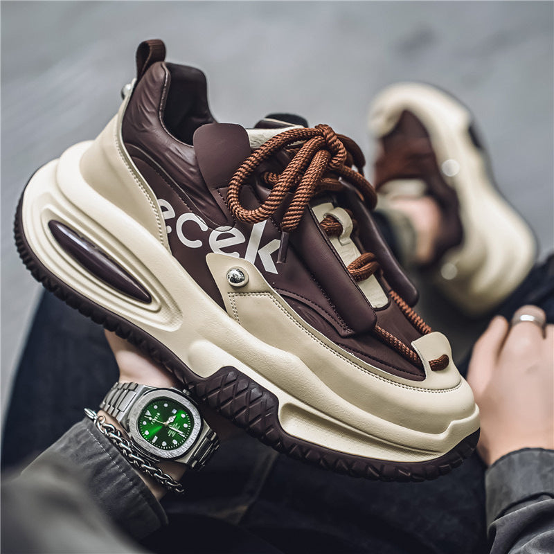 Zapatillas deportivas impermeables para hombre — Estilo “Dad Shoes” con plataforma y diseño casual