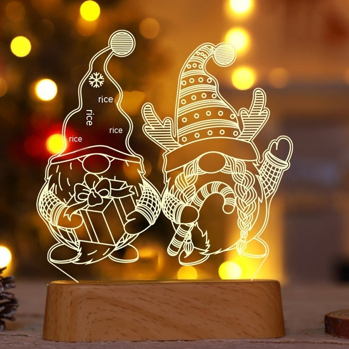 lámpara LED 3D acrílica de luz cálida con diseño tridimensional para decoración interior segura y de bajo consumo