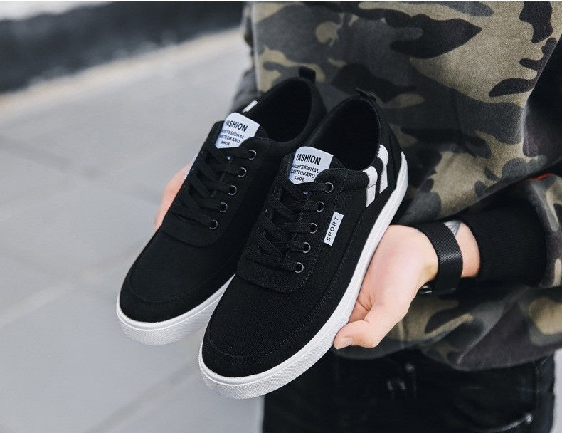 Zapatillas de lona para hombre — Diseño primaveral de caña baja y suela plana