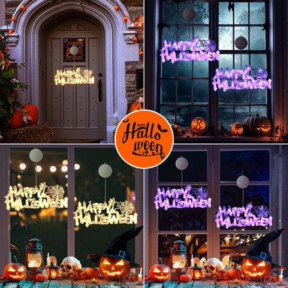 Luz Decorativa LED de Halloween – Placa Colgante para Puerta o Pared
