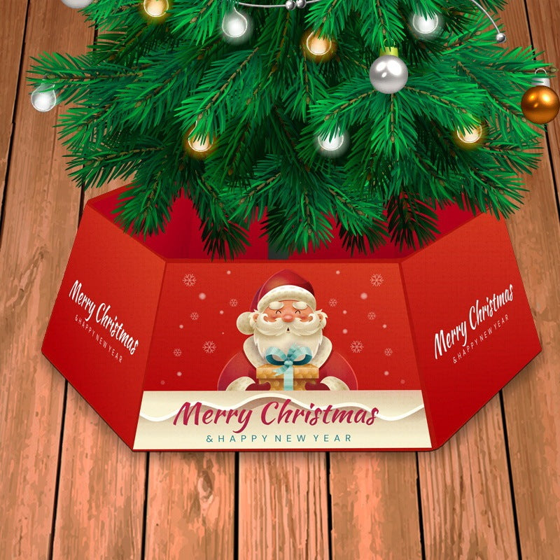 Falda decorativa multicolor para árbol de Navidad de tela no tejida de 40×25 cm para cubrir la base y mejorar la presentación