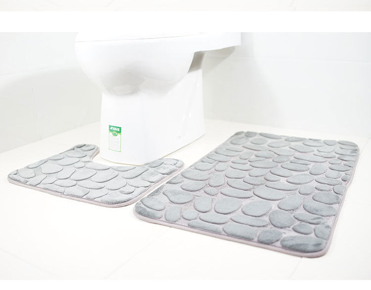 Set combinado de alfombra y cortina de baño — Estilo moderno y práctico