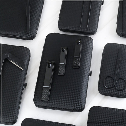 Set Profesional de Manicura y Pedicura en Acero Inoxidable con Estuche de Cuero