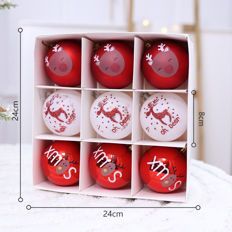 Set de bolas navideñas de plástico PC en varios tamaños y combinaciones de colores para decoración de árbol