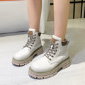Botas Martin de Cuero Genuino con Plataforma Elevadora para Mujer