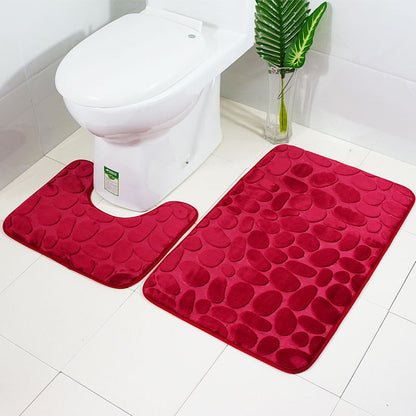 Set combinado de alfombra y cortina de baño — Estilo moderno y práctico