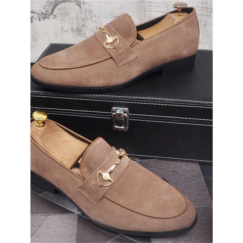 Mocasines slip-on de cuero para hombre — Estilo casual con punta cuadrada y suela plana