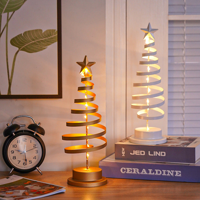 lámpara decorativa LED en forma de árbol espiral de hierro forjado con luz blanco cálido para interiores