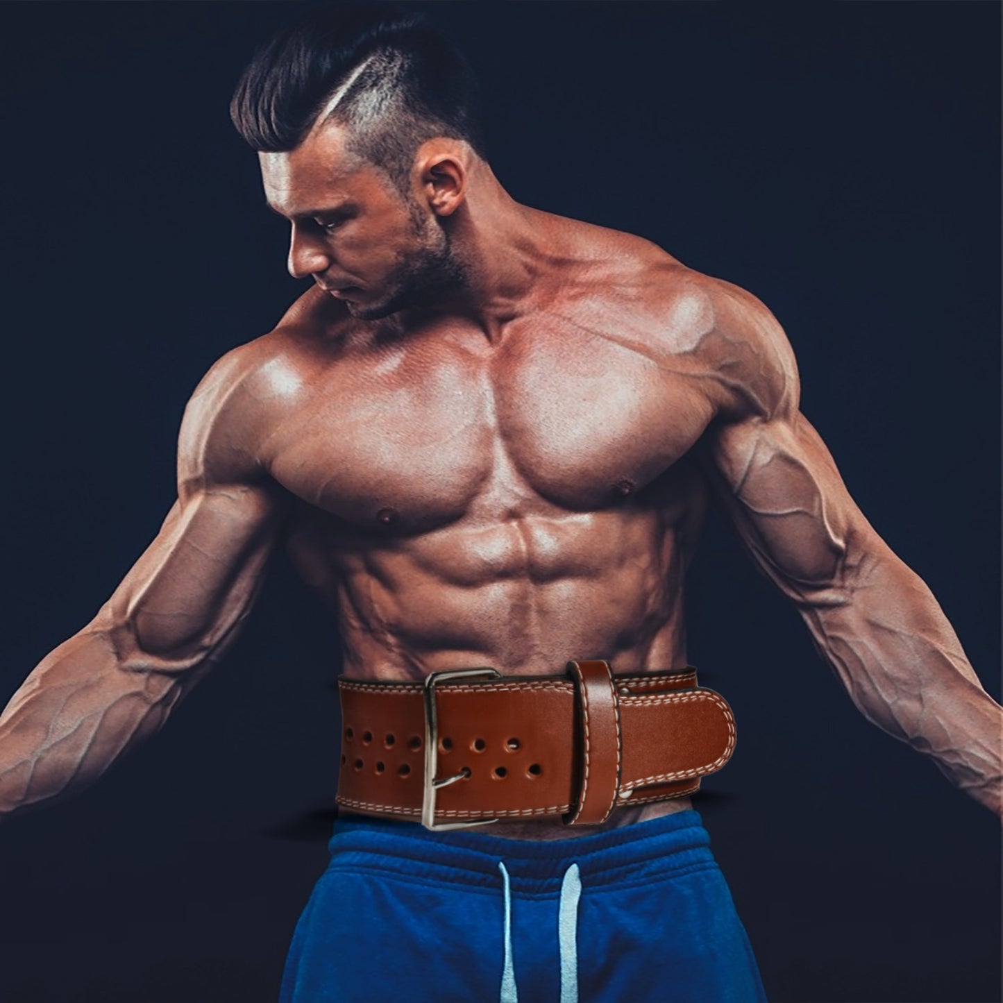 Imagen del producto 🔥 Leather squats weightlifting belt barbell dumbbell fitness gym weights training waist support equipment - OKKO Shop