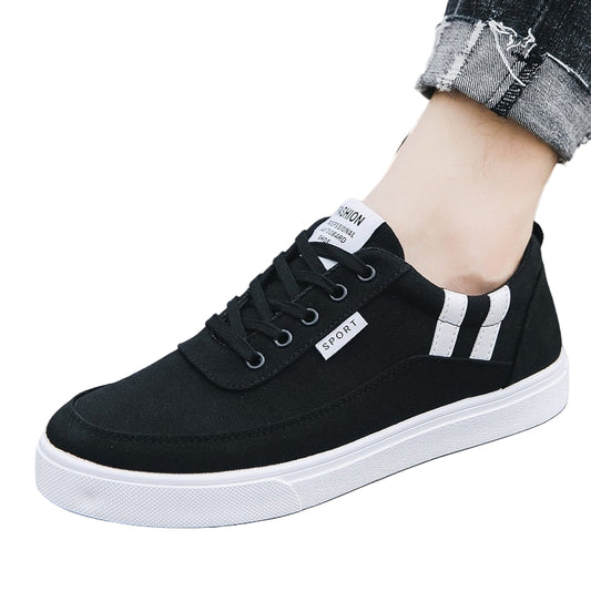 Zapatillas de lona para hombre — Diseño primaveral de caña baja y suela plana