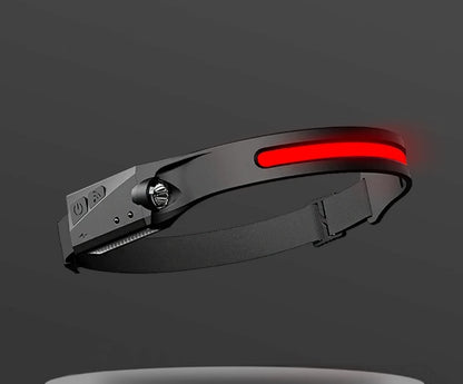 Linterna frontal LED COB con sensor de movimiento – Recargable e impermeable