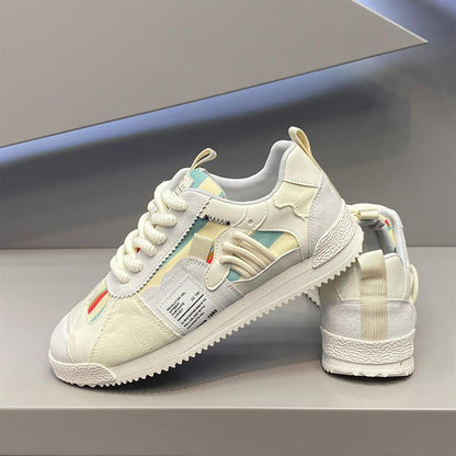 Zapatillas casuales unisex — Diseño transpirable con costuras visibles y suela blanda