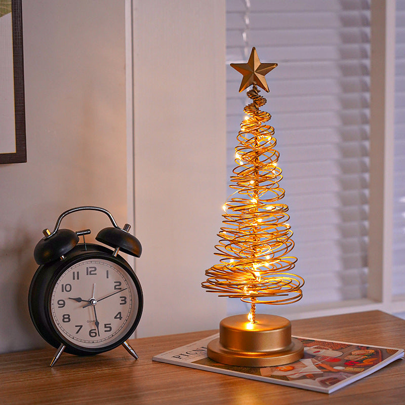 lámpara decorativa LED en forma de árbol espiral de hierro forjado con luz blanco cálido para interiores