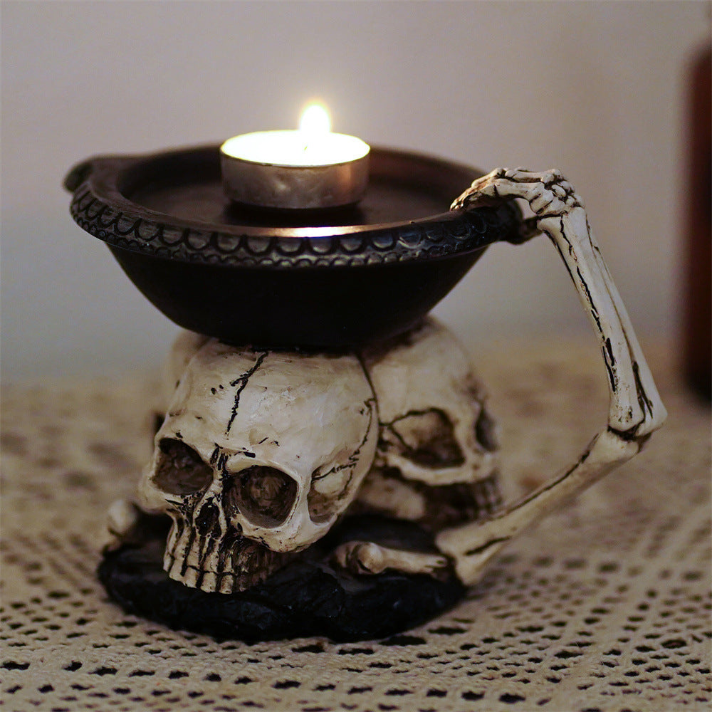 Bandeja Decorativa con Tres Fantasmas – Portavelas de Resina para Halloween