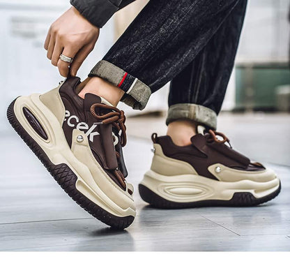Zapatillas deportivas impermeables para hombre — Estilo “Dad Shoes” con plataforma y diseño casual