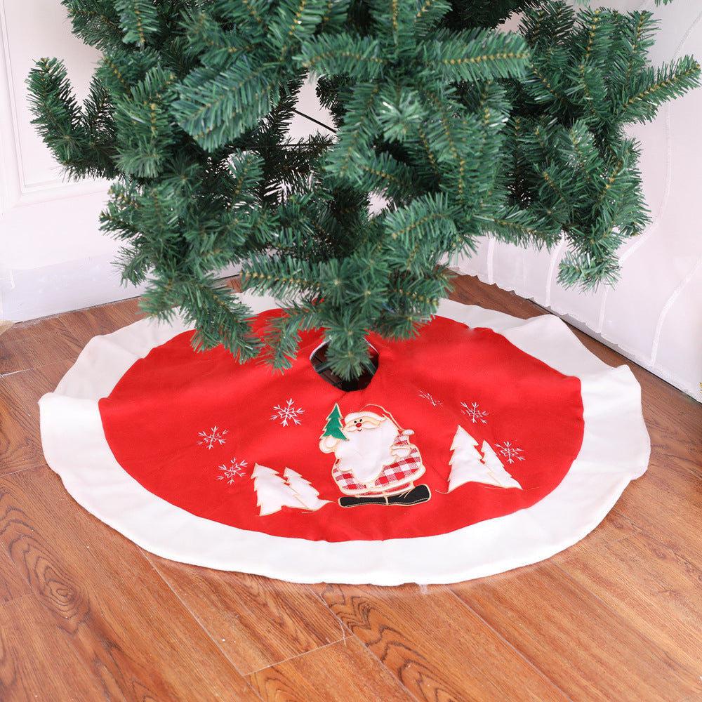 falda decorativa roja y blanca de franela para árbol de Navidad de 90 cm para cubrir base y cables