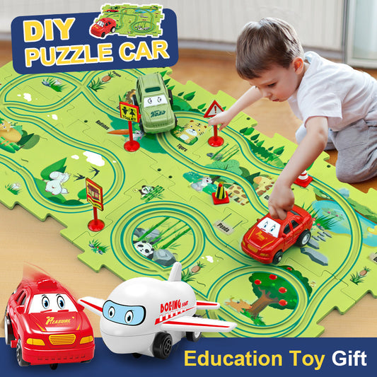 🚂🧩 Pista Eléctrica de Puzzle para Niños – DIY Creativo + Coche Automático – Tendencia 2026 ⚡👧👦
