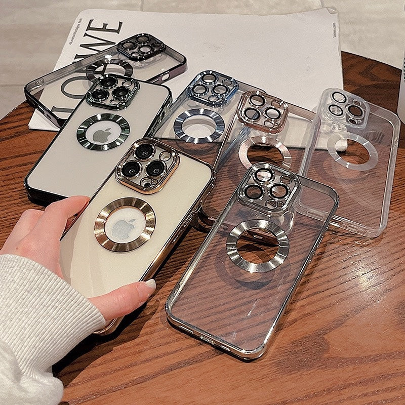 Funda para iPhone con protector de cámara – Diseño electrochapado HD anticaídas