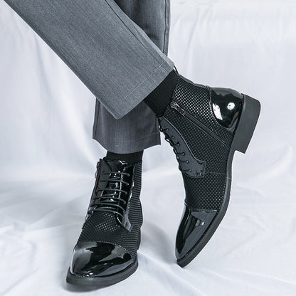 Botas de cuero para hombre – Diseño elegante con cremallera lateral