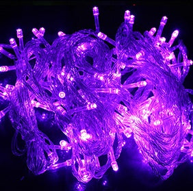 guirnalda de luces LED multicolor de 10 m con 100 bombillas mini IP44 para decoración navideña interior y exterior