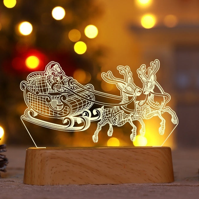 lámpara LED 3D acrílica de luz cálida con diseño tridimensional para decoración interior segura y de bajo consumo