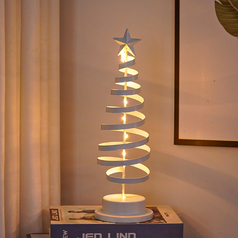 lámpara decorativa LED en forma de árbol espiral de hierro forjado con luz blanco cálido para interiores