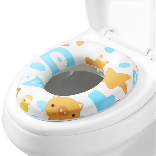 Asiento acolchado para inodoro infantil — Diseño divertido y cómodo